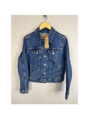 Levis Original Trucker Jacket Womens XL Blue Denim Button Front 29945-0014 NWT